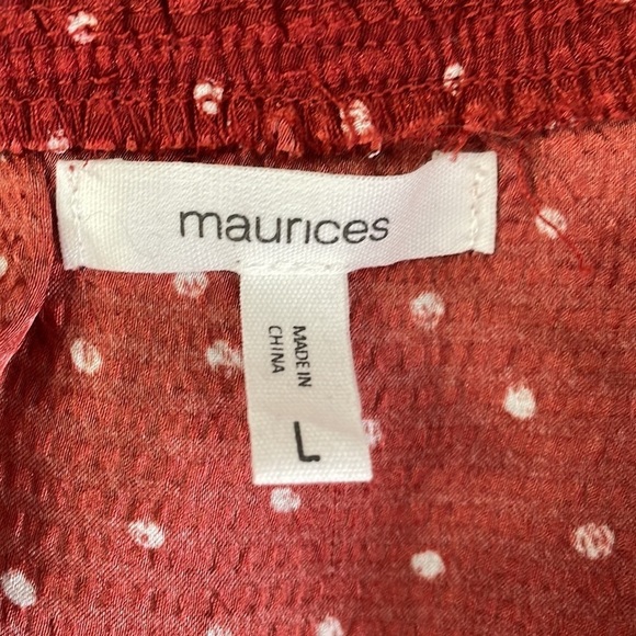 Maurices Polka Dot Ruched Peplum Tank Top - Picture 6 of 7